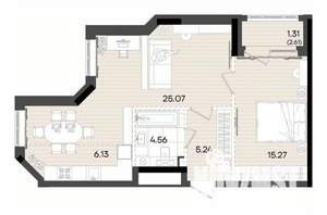 2-к квартира, вторичка, 58м2, 18/23 этаж
