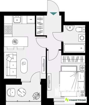 1-к квартира, вторичка, 36м2, 15/18 этаж