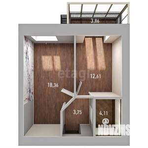 2-к квартира, вторичка, 39м2, 11/19 этаж