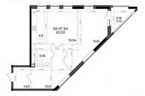 2-к квартира, вторичка, 66м2, 7/23 этаж