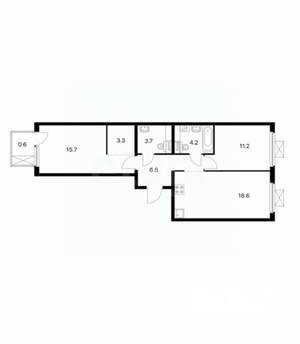 2-к квартира, вторичка, 63м2, 9/12 этаж