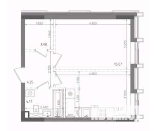 1-к квартира, вторичка, 41м2, 10/22 этаж