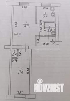 2-к квартира, вторичка, 42м2, 5/5 этаж