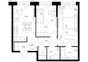 2-к квартира, вторичка, 60м2, 5/26 этаж