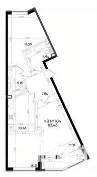 3-к квартира, вторичка, 83м2, 3/9 этаж