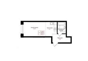 1-к квартира, вторичка, 31м2, 4/25 этаж