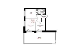 2-к квартира, вторичка, 45м2, 17/25 этаж