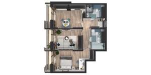 2-к квартира, вторичка, 59м2, 17/25 этаж