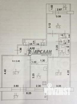 3-к квартира, вторичка, 66м2, 6/9 этаж