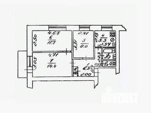 3-к квартира, вторичка, 50м2, 2/5 этаж