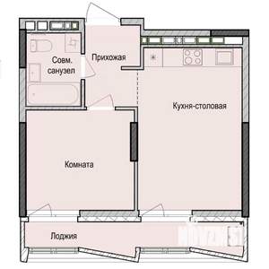 1-к квартира, строящийся дом, 39м2, 8/23 этаж