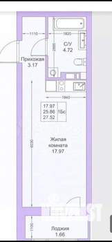 Студия квартира, вторичка, 26м2, 18/25 этаж