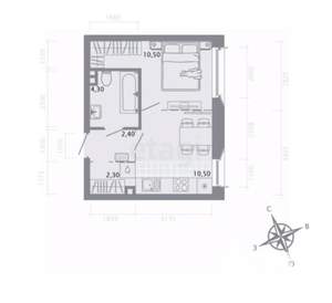 1-к квартира, вторичка, 30м2, 2/5 этаж