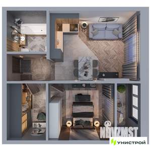 1-к квартира, вторичка, 46м2, 12/21 этаж