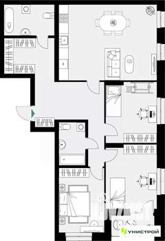 3-к квартира, вторичка, 107м2, 16/18 этаж