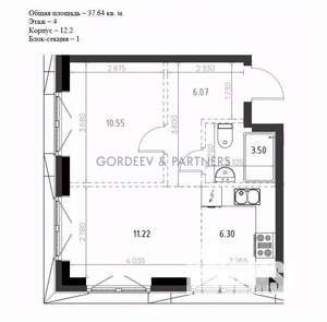 1-к квартира, вторичка, 38м2, 4/10 этаж