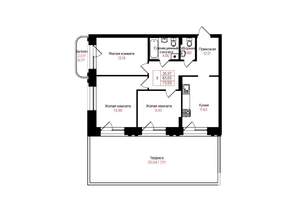 3-к квартира, вторичка, 66м2, 6/25 этаж