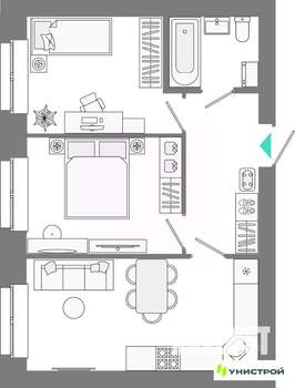 2-к квартира, вторичка, 48м2, 5/10 этаж