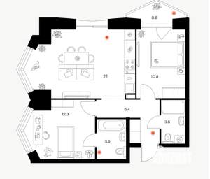 2-к квартира, вторичка, 60м2, 5/15 этаж