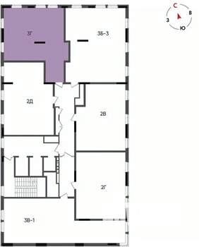 3-к квартира, вторичка, 66м2, 12/22 этаж