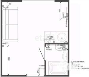 Студия квартира, вторичка, 14м2, 4/5 этаж