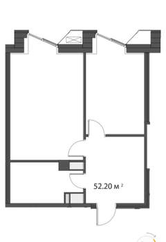 1-к квартира, вторичка, 52м2, 4/10 этаж