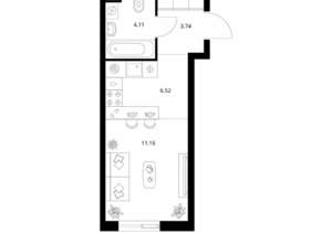 Студия квартира, вторичка, 26м2, 8/24 этаж