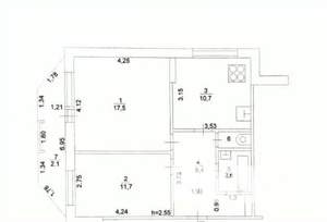 2-к квартира, вторичка, 52м2, 3/18 этаж