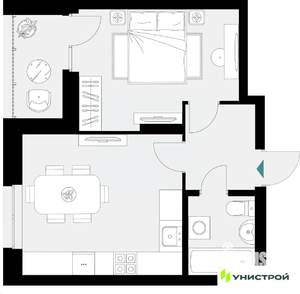 1-к квартира, вторичка, 40м2, 8/18 этаж