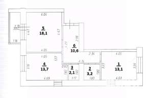 2-к квартира, вторичка, 61м2, 6/10 этаж