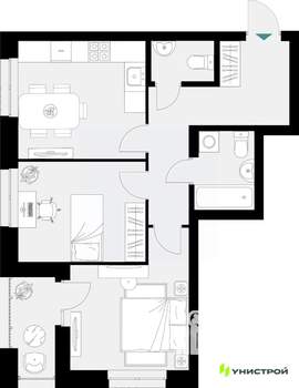 2-к квартира, вторичка, 56м2, 7/18 этаж