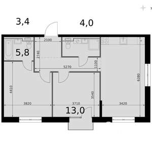 3-к квартира, вторичка, 68м2, 5/14 этаж