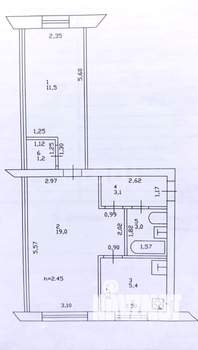 2-к квартира, вторичка, 44м2, 3/5 этаж