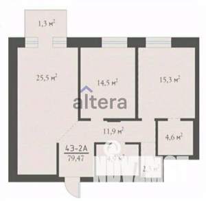 3-к квартира, вторичка, 80м2, 4/4 этаж