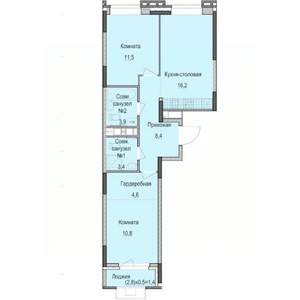 2-к квартира, вторичка, 60м2, 3/14 этаж