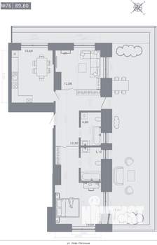 2-к квартира, строящийся дом, 90м2, 8/8 этаж