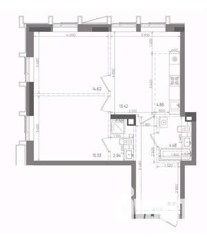 3-к квартира, вторичка, 66м2, 4/22 этаж