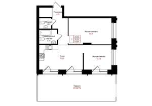 2-к квартира, вторичка, 57м2, 7/25 этаж