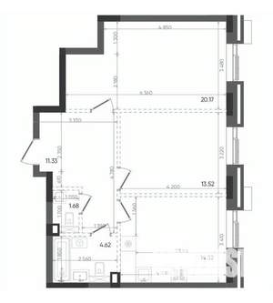 2-к квартира, вторичка, 66м2, 18/22 этаж
