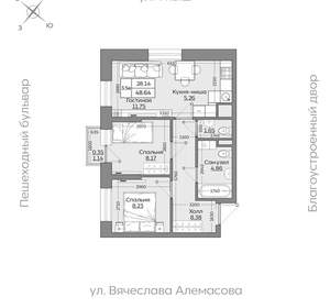 3-к квартира, вторичка, 49м2, 2/24 этаж