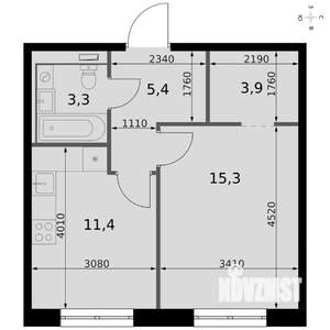 1-к квартира, вторичка, 39м2, 11/19 этаж
