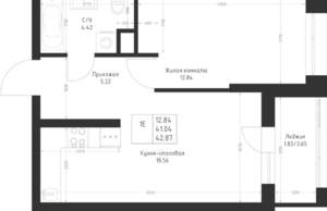 1-к квартира, вторичка, 43м2, 2/23 этаж