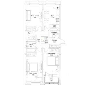 3-к квартира, вторичка, 84м2, 7/9 этаж