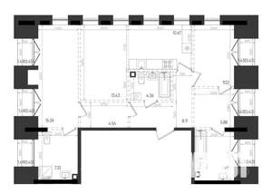 2-к квартира, вторичка, 90м2, 6/8 этаж