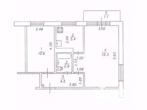 2-к квартира, вторичка, 45м2, 4/5 этаж