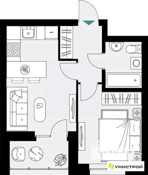1-к квартира, вторичка, 36м2, 2/18 этаж