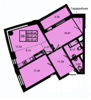 3-к квартира, вторичка, 85м2, 5/23 этаж
