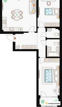 2-к квартира, вторичка, 71м2, 6/19 этаж