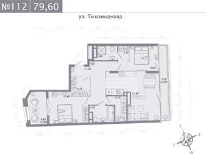 2-к квартира, строящийся дом, 80м2, 5/5 этаж