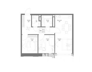 3-к квартира, строящийся дом, 68м2, 3/4 этаж